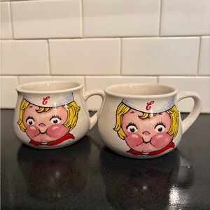 Campbell's Soup Coffee Mug 1988 Vintage Pot Belly Mug Cup set of 2